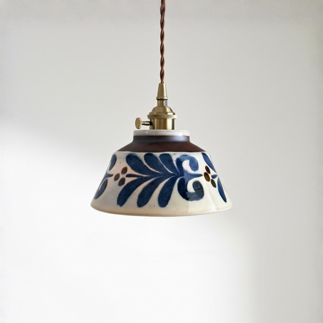 Ceramic Pendant Light Wabi Indigo Line