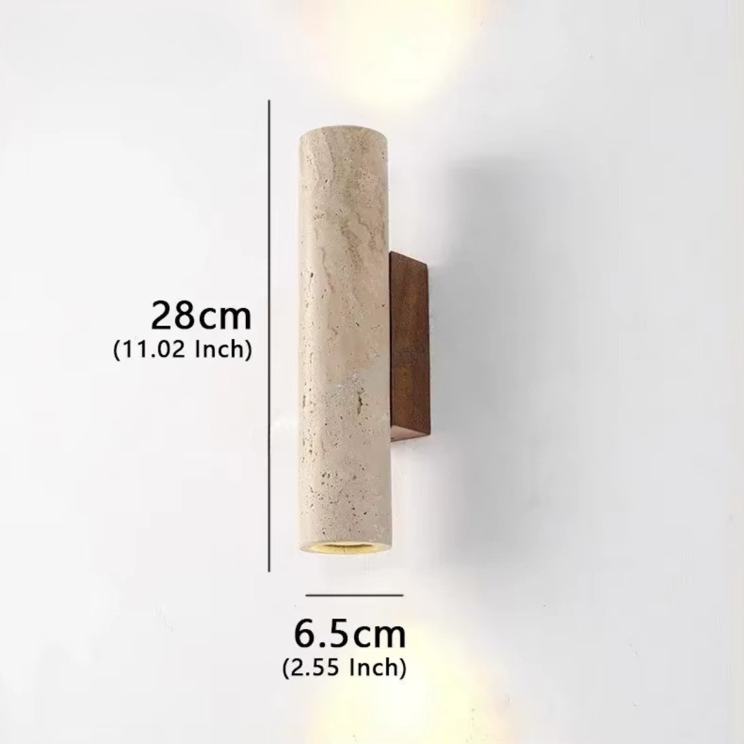 Modern Travertine Cylinder Wall Sconce
