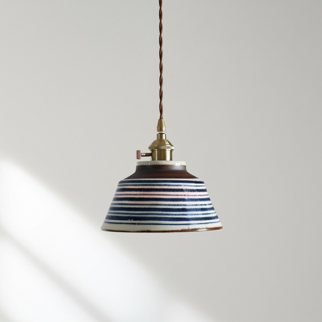 Ceramic Pendant Light Wabi Indigo Line