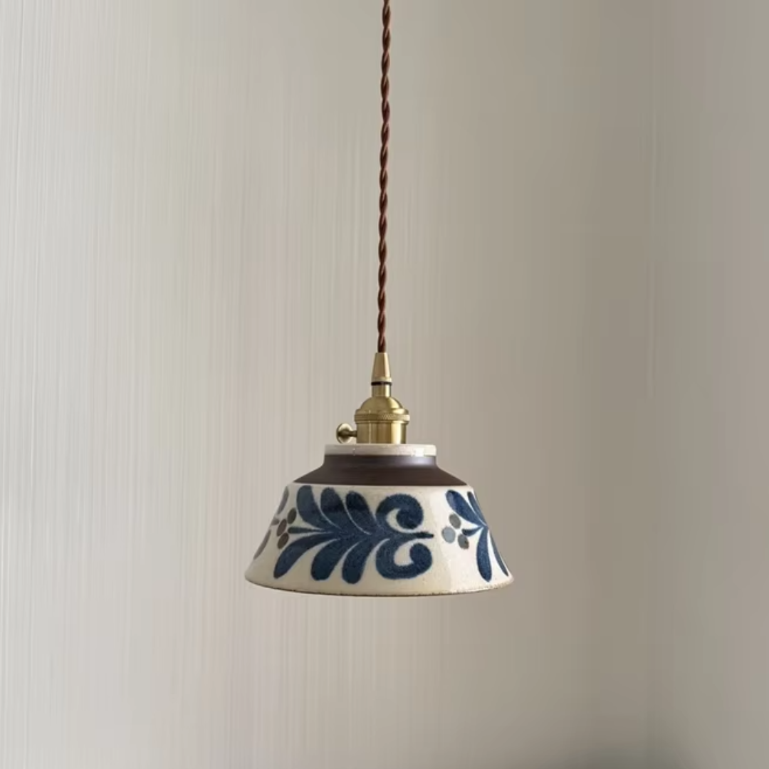 Ceramic Pendant Light Wabi Indigo Line