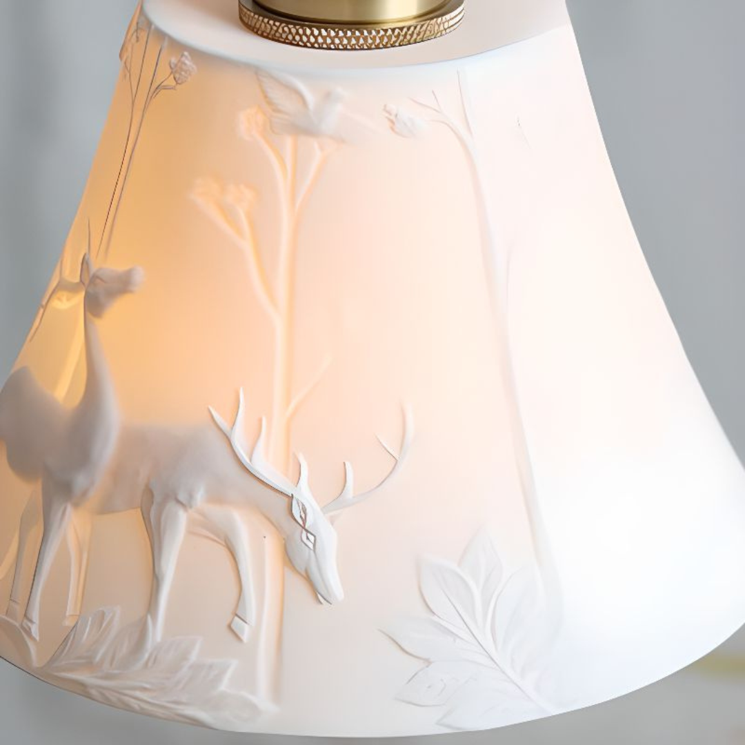 Deer Dream Glow Ceramic Pendant