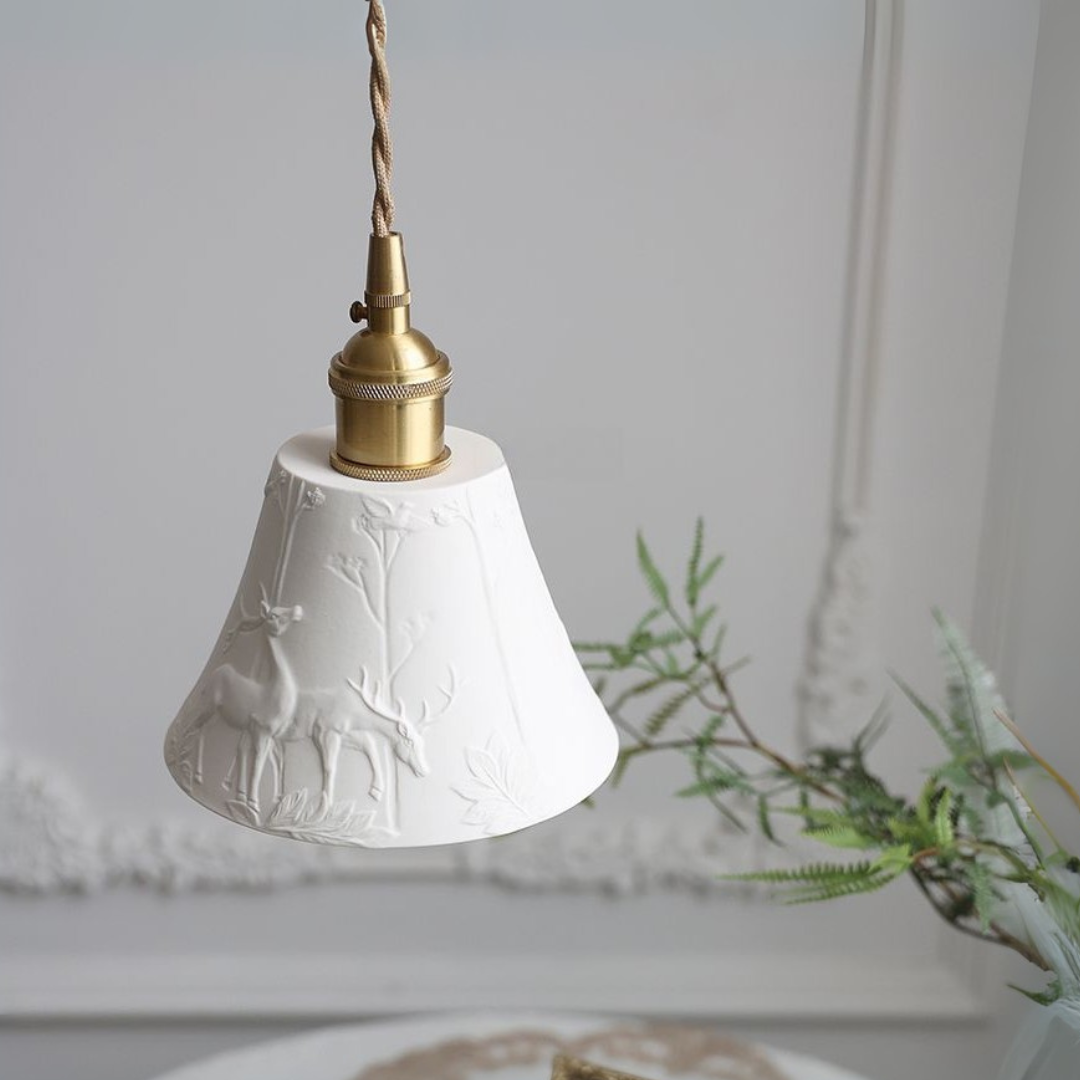 Deer Dream Glow Ceramic Pendant