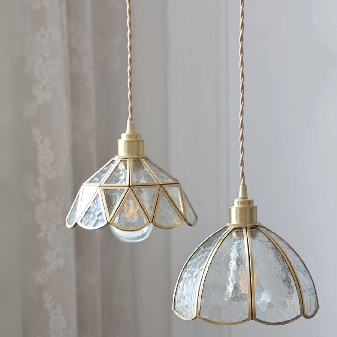 Textured Glass Pendant Light Retro Inspired