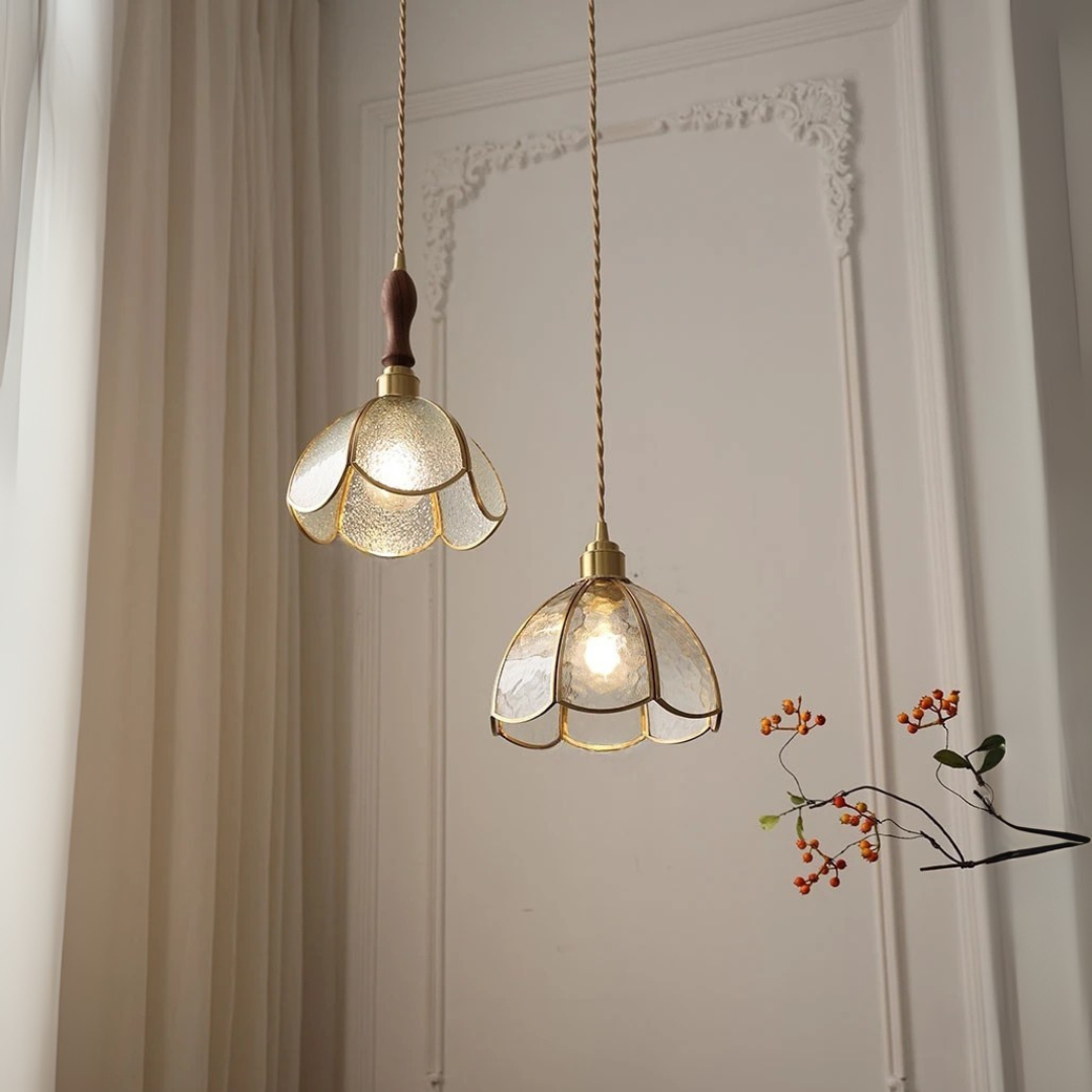 Textured Glass Pendant Light Retro Inspired