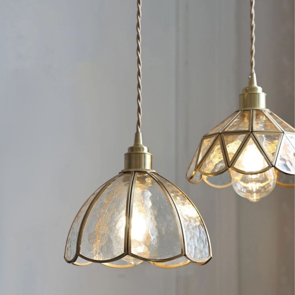 Textured Glass Pendant Light Retro Inspired