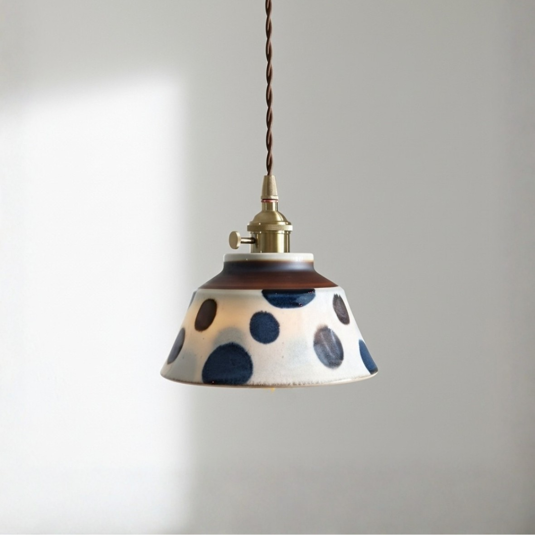 Ceramic Pendant Light Wabi Indigo Line