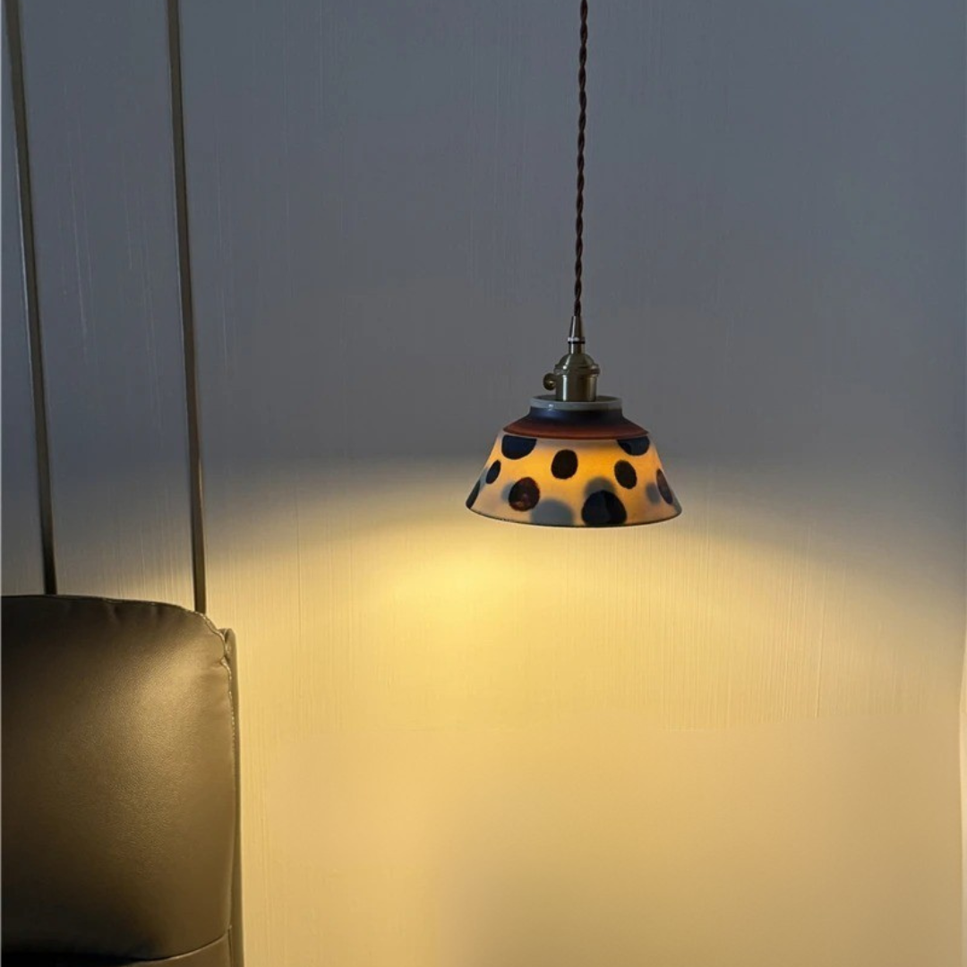 Ceramic Pendant Light Wabi Indigo Line