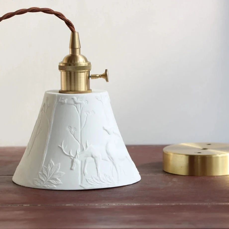 Deer Dream Glow Ceramic Pendant