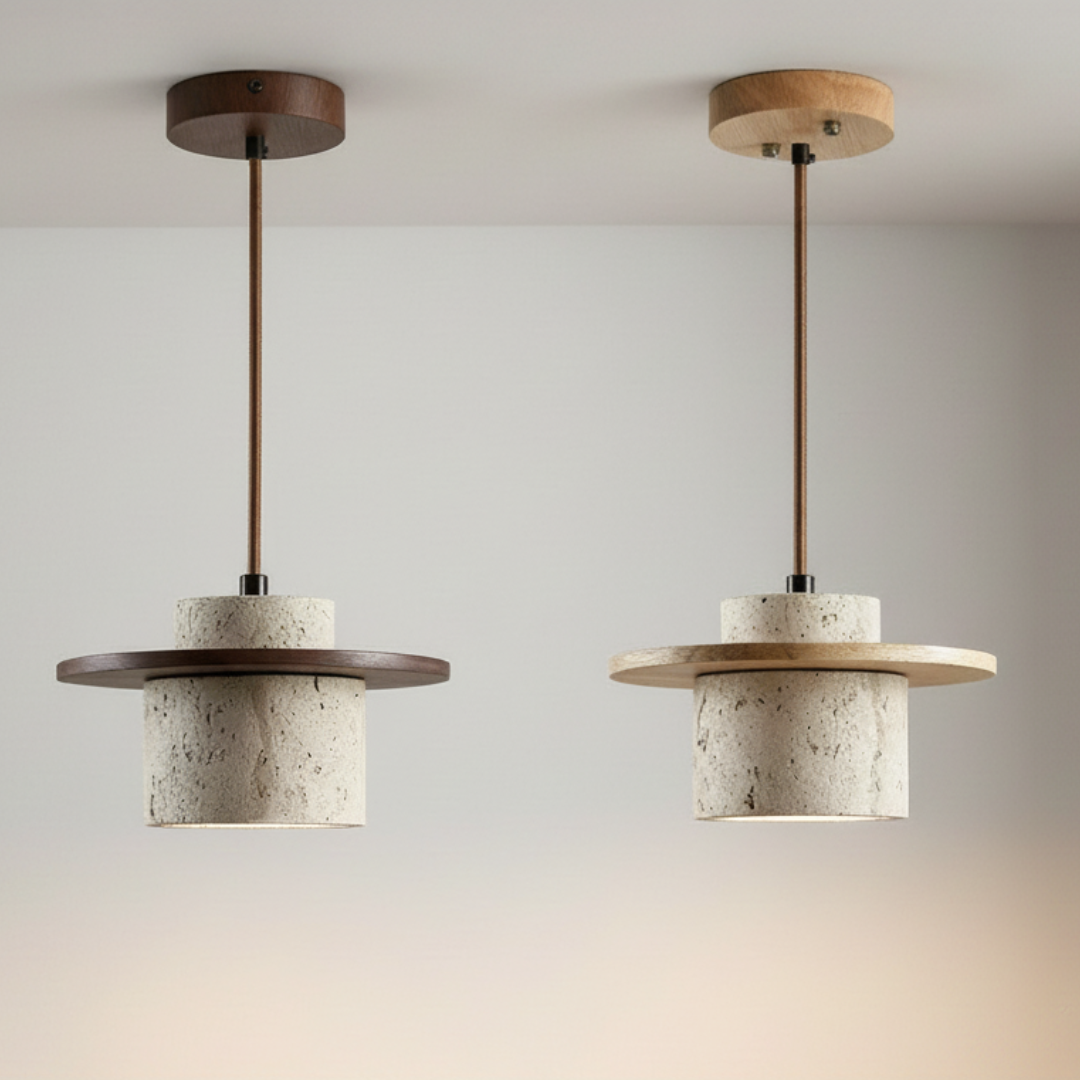 Modern Travertine Luna Pendant