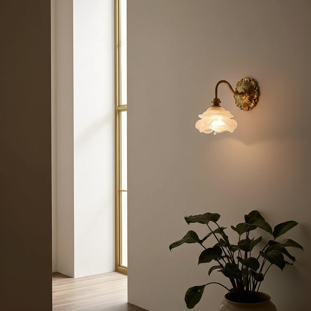 Romantic Flower Glass Wall Lamp
