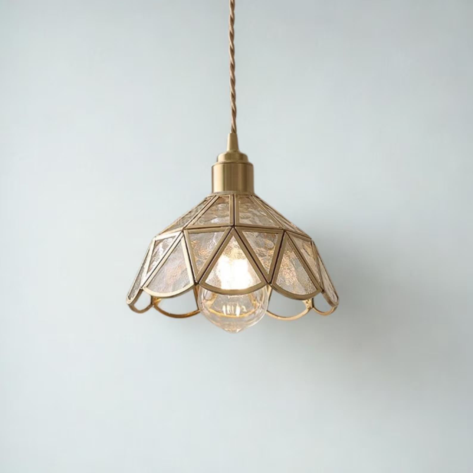 Textured Glass Pendant Light Retro Inspired