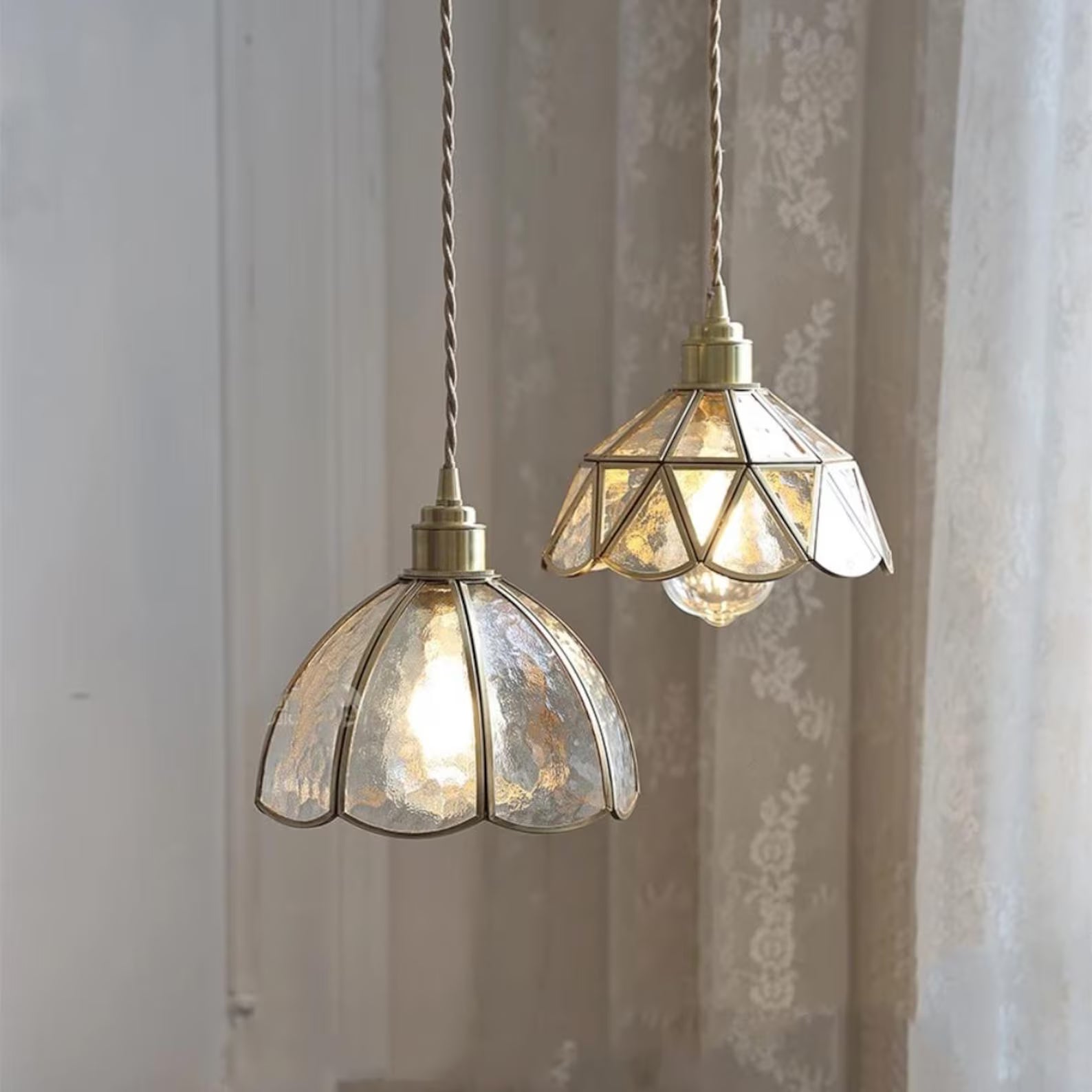 Textured Glass Pendant Light Retro Inspired