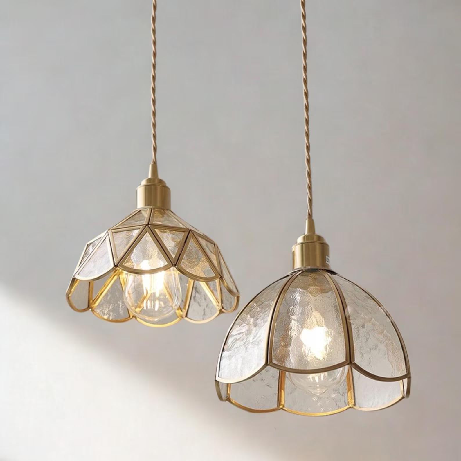 Textured Glass Pendant Light Retro Inspired