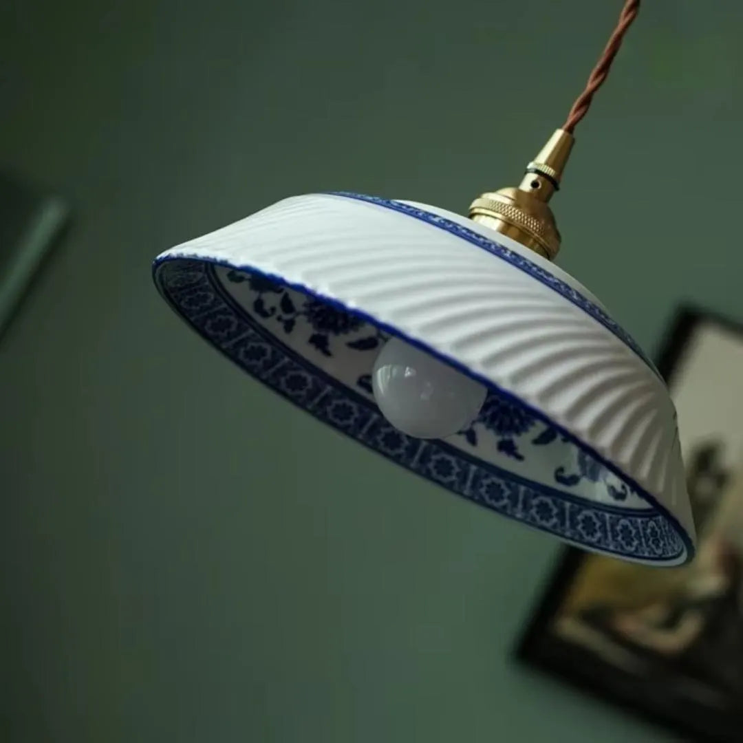 Edo Blue Ceramic Pendant