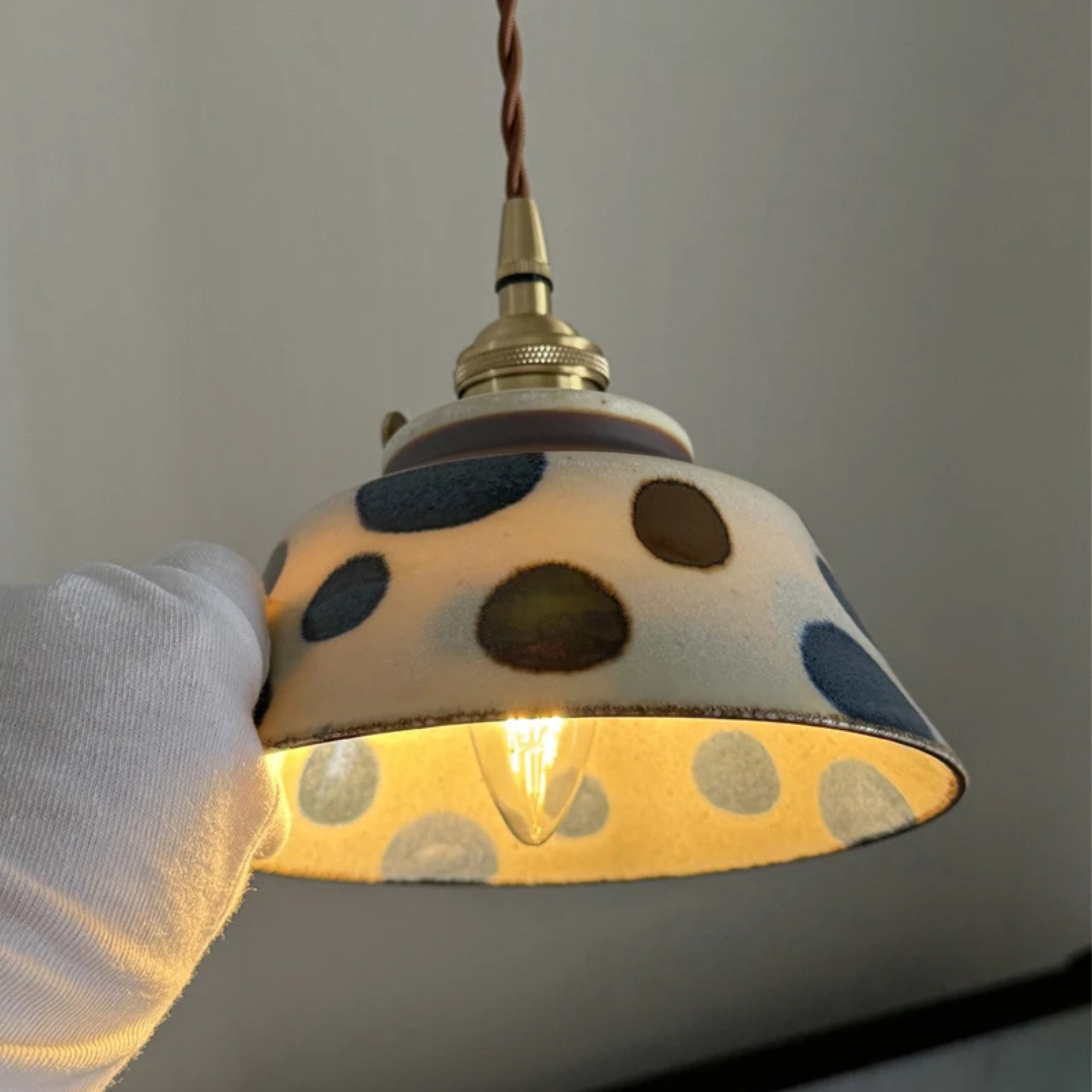 Ceramic Pendant Light Wabi Indigo Line