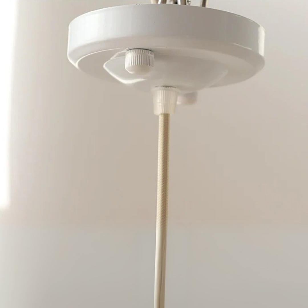 White Ruffle-Edge Ceramic Pendant