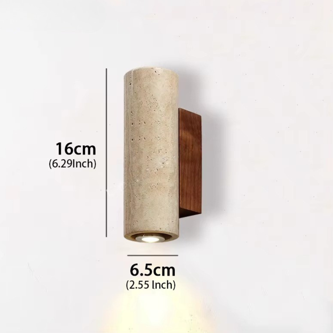 Modern Travertine Cylinder Wall Sconce