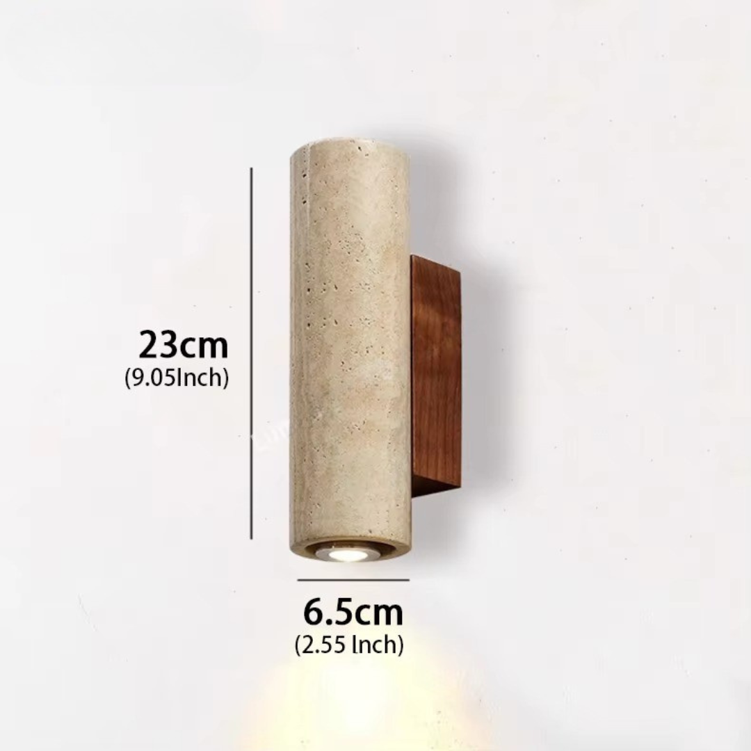 Modern Travertine Cylinder Wall Sconce