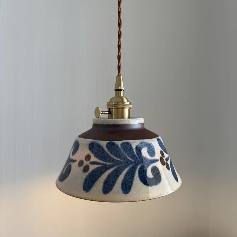 Ceramic Pendant Light Wabi Indigo Line