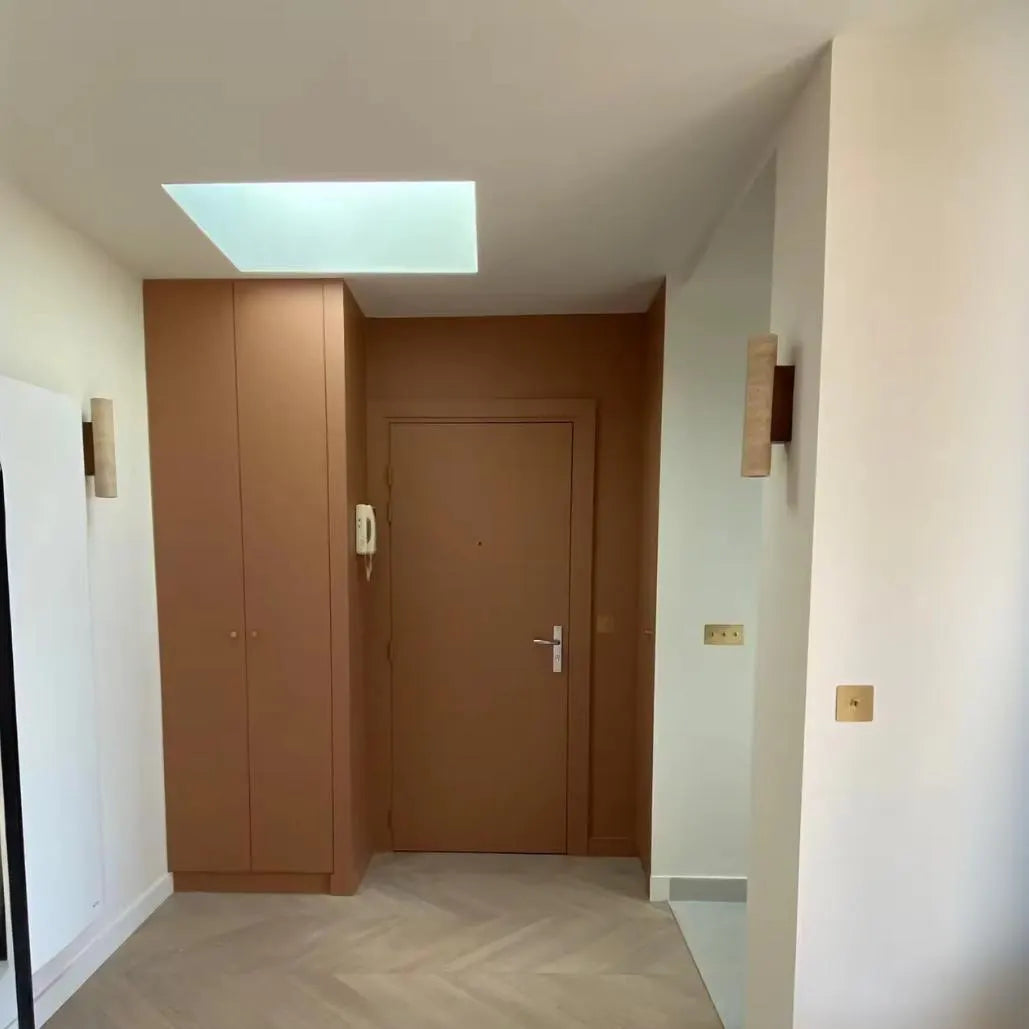 Modern Travertine Cylinder Wall Sconce