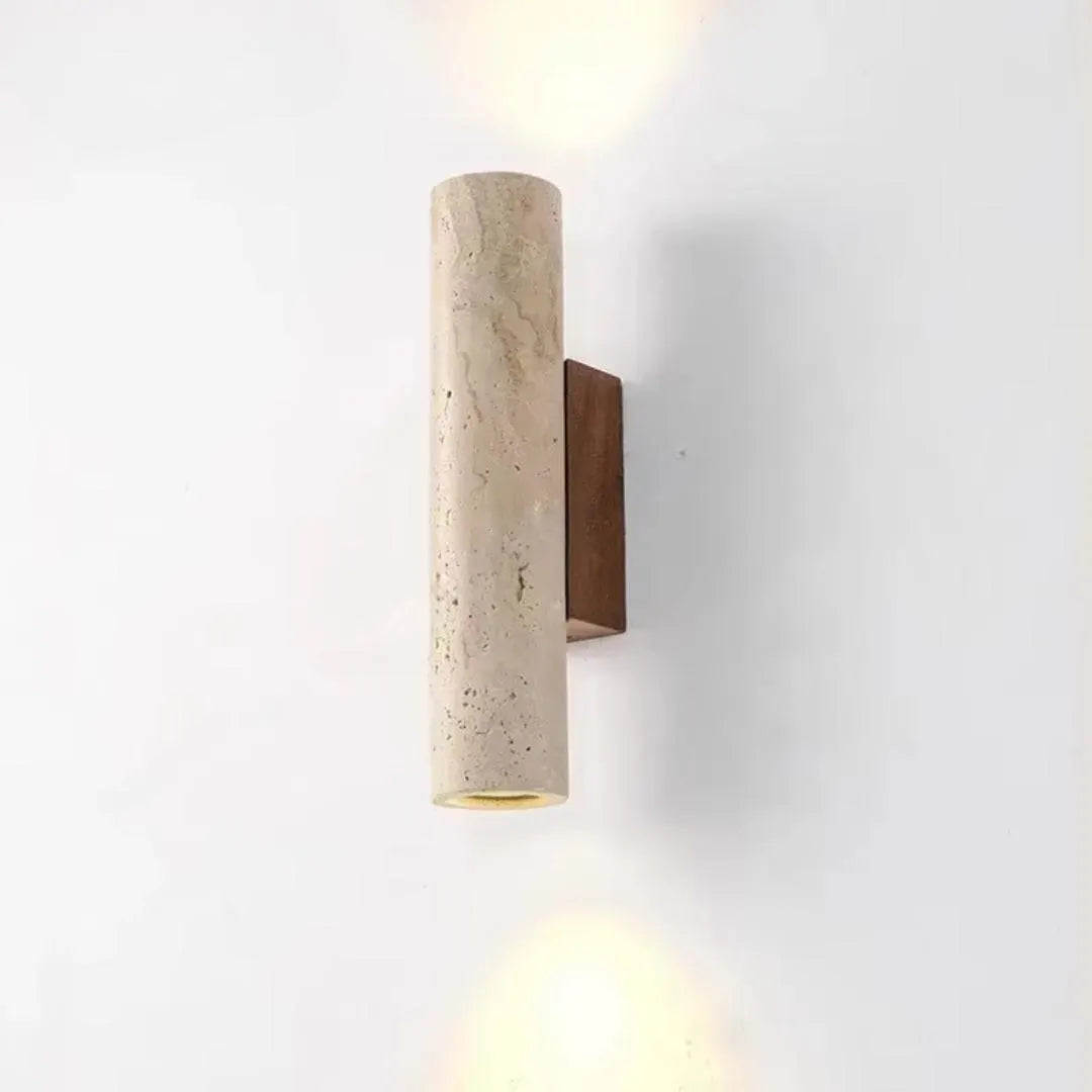 Modern Travertine Cylinder Wall Sconce