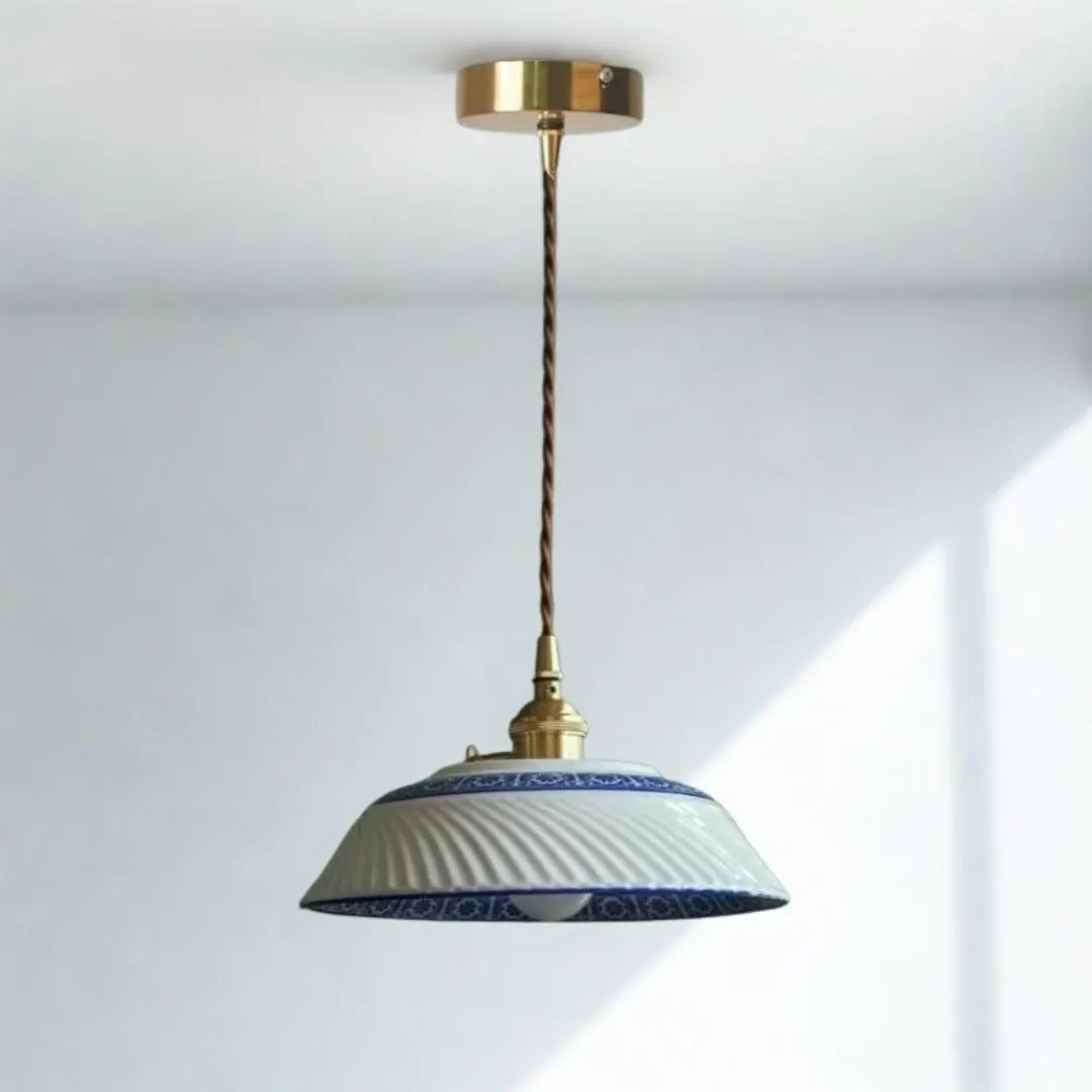 Edo Blue Ceramic Pendant